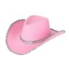 Men's and women's cowboy hats personalized wide sequins accessories wide brim curved brim trendy hat party jazz hat gift