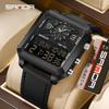Sanda Brand Business Sports Square Dual Display Men's Quartz Waterproof Led Analog Digital Countdown Electronic Male Watch