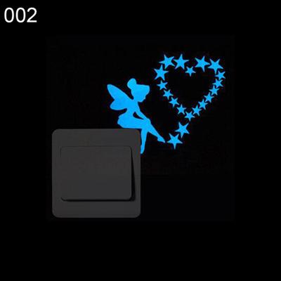 Star Cat Blue-light Luminous Switch Sticker Home Decor Glow In Dark Wall Decal