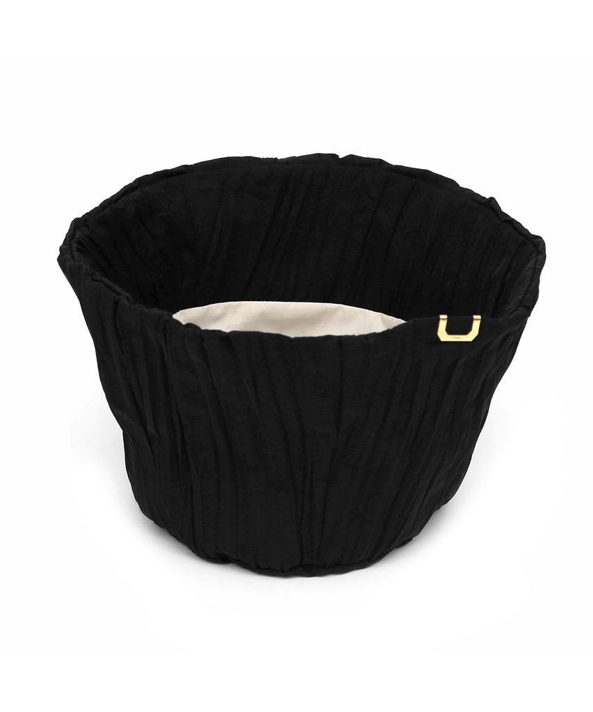 Eondeokeonteulolseutyudio Pleats Summer Bucket Hat Stand Bucket / Pleats Wave / Black Water