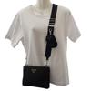 Prada 1BH046 Bolsa de Ombro preto/NERO Nylon/couro Mulheres