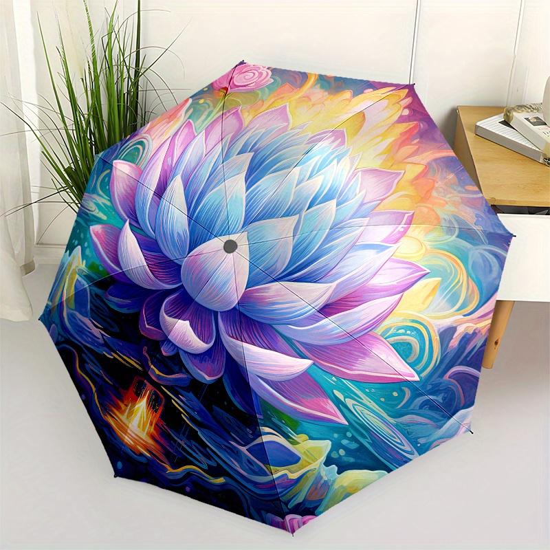 

Lotus Bloom: A Magical Water Lily Art Print for Your SpaceUmbrella, Portable 3-Fold Compact Umbrella for Men & Women Gift