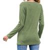 Women's T-shirt, Color, Round Neck, Long Sleeve, Irregular Button, Hem Top