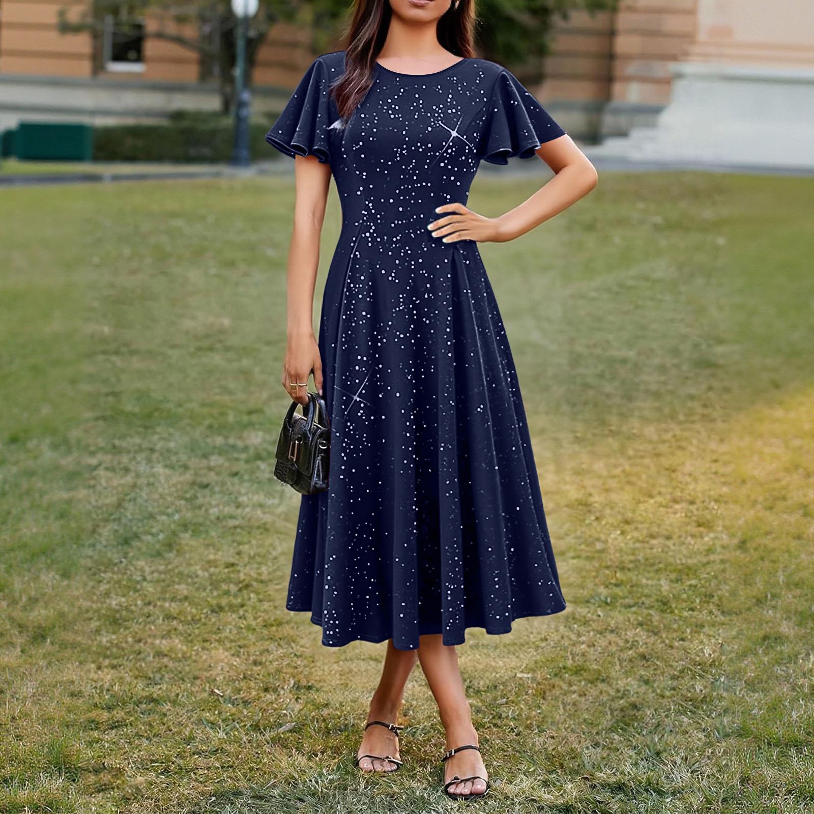 Женское элегантное и стильное короткое платье с пайетками XXL