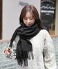 White Cashmere Scarf: Thickened, Solid Color, Versatile for Women & Men, Perfect for Autumn & Winter