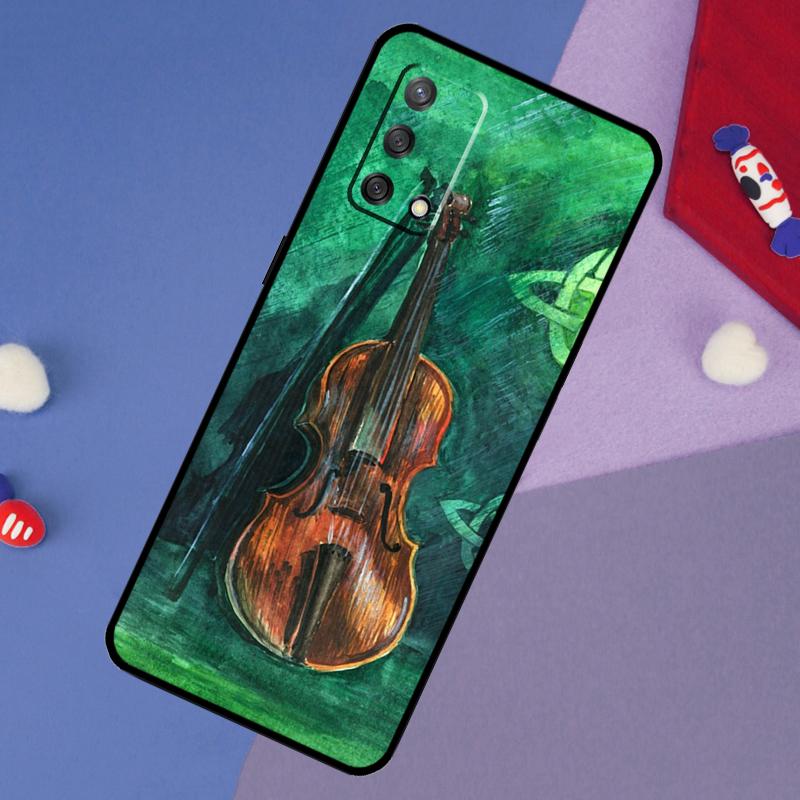 Music Violin Case For Oppo A17 A60 A40 A80 A16 A76 A96 A98 A58 A78 A18 A38 A57 A74 A54 A94 A15 A5 A6 Pro