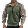 Men's  Flip Collar  Long Sleeves  Half Zipper  Hoodie