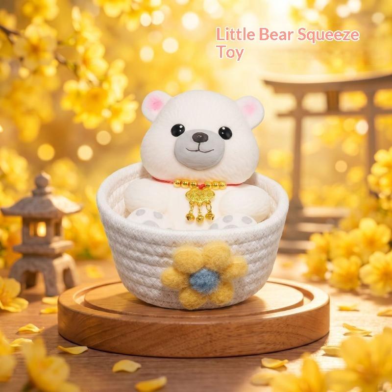 Squeeze Bear Fidget Toy BPA-free TPR High Elasticity Durable Stress Relief Toy for Kids Travel Daily Calming Gifts