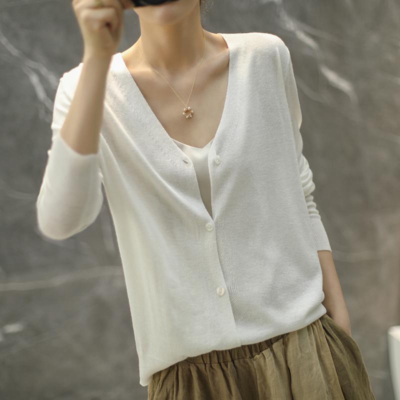 Pulover de lână de damă Qinghe cașmir 50% mătase 50% lână cardigan de lână toamnă și iarnă moale și calduroasă