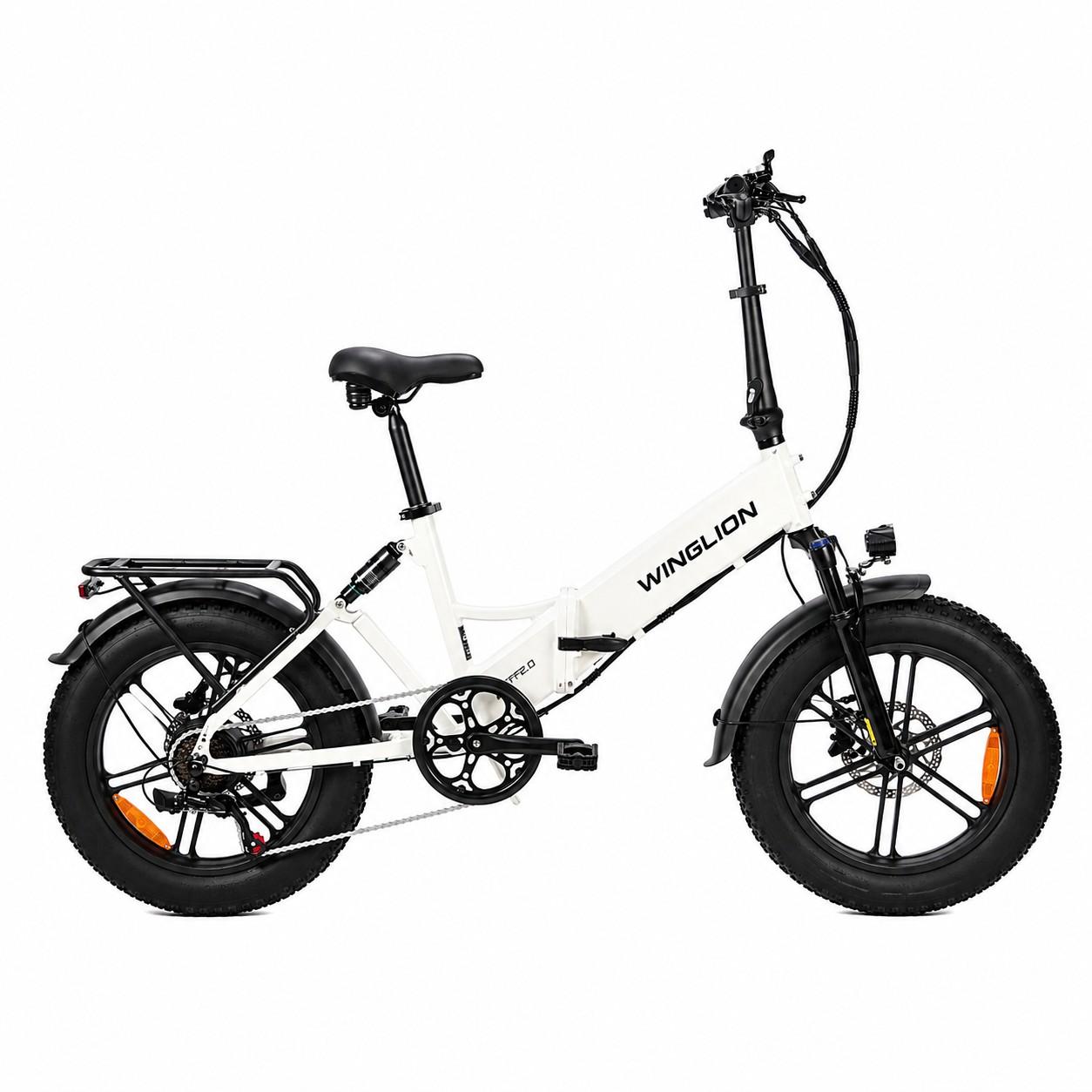 WINGLION EB-FF2.0 Faltbares Elektrofahrrad, 48V 15Ah Akku, Doppelfederung & Hydraulische Scheibenbremsen weiß