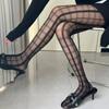 Black White Plaid Pattern Tights Pantyhose Thigh High Stockings Women Sexy Lingerie Y2k Slim Stockings JK Girls Tights Socks