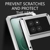 LOVE MEI For Xiaomi 14 Rugged Case Tempered Glass Film Metal+Silicone Phone Cover
