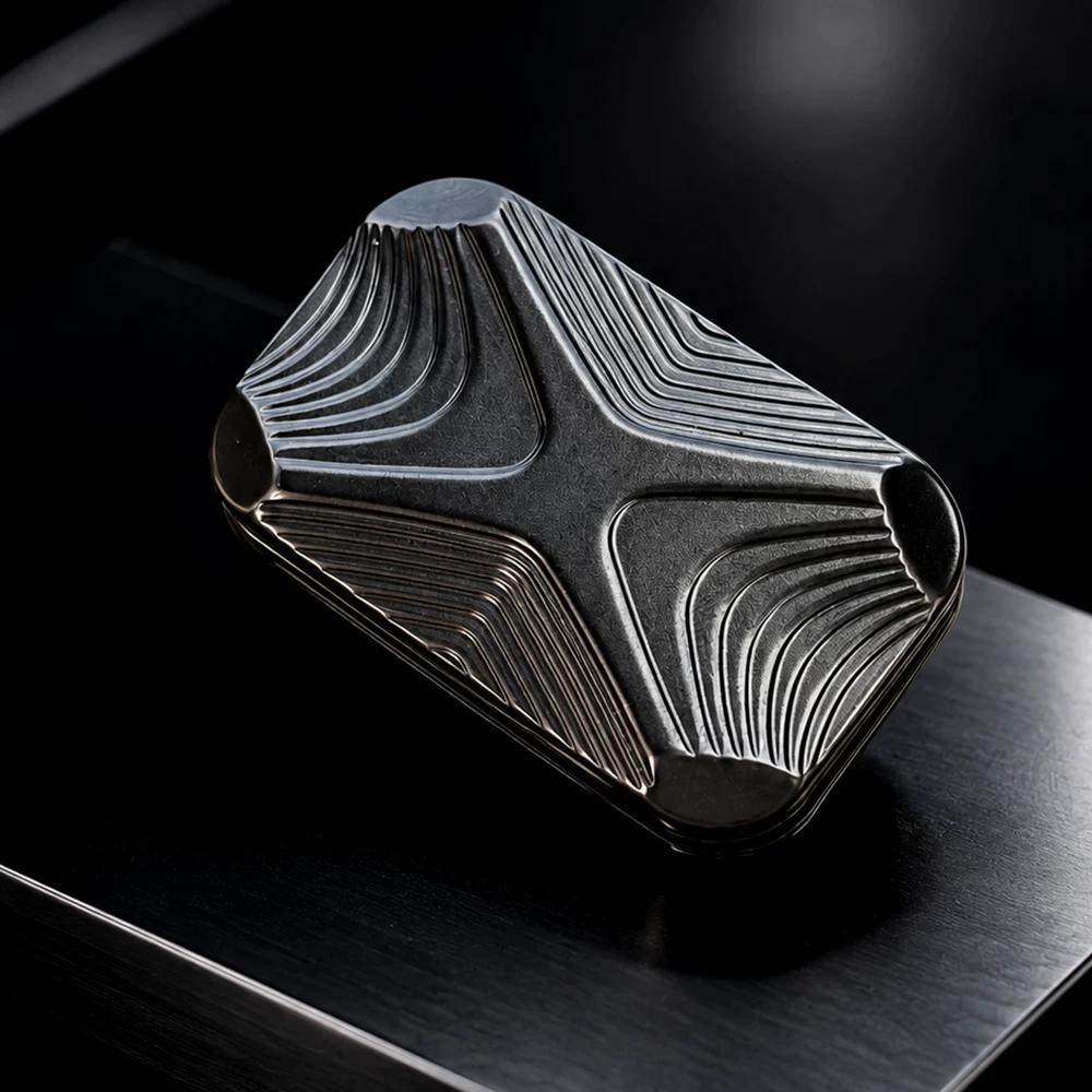 Wave Edc Cnc Engraving Titanium Alloy Unlimited Push Card Fidget Spinner Decompression Magnetic Haptic Slider Fingertip Desk Toy