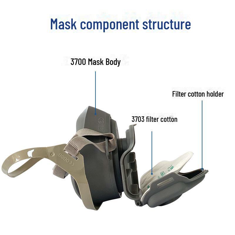 Baoweikang 3700 Dustproof Industrial Mask for Decorating, Polishing, and Mining - Breathable Labor Protection.