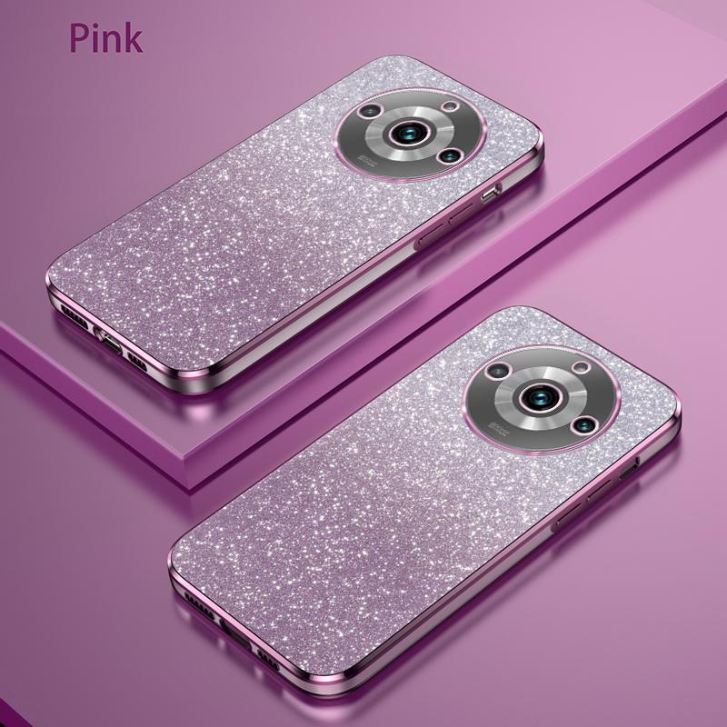 

For OPPO Realme 11 5G Case Bling Luxury Electroplate Glitter Phone Case OPPO Realme 11 Pro Plus Soft TPU Bumper Clear Back Cover Realme 11 ProPlus розовый