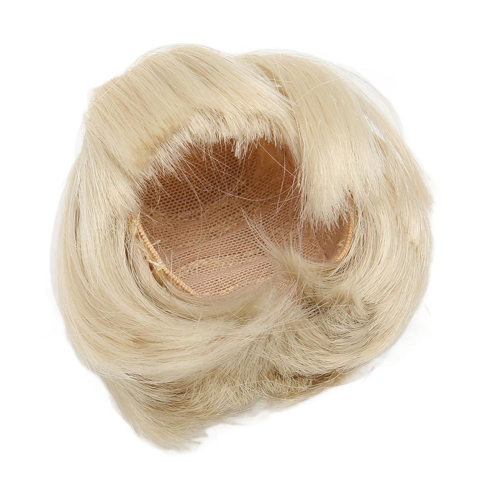 Doll Wig Hair with Bangs Doll Soft Flexible Short Straight Hair for 16 6.1‑6.7 Inch Doll Matcha