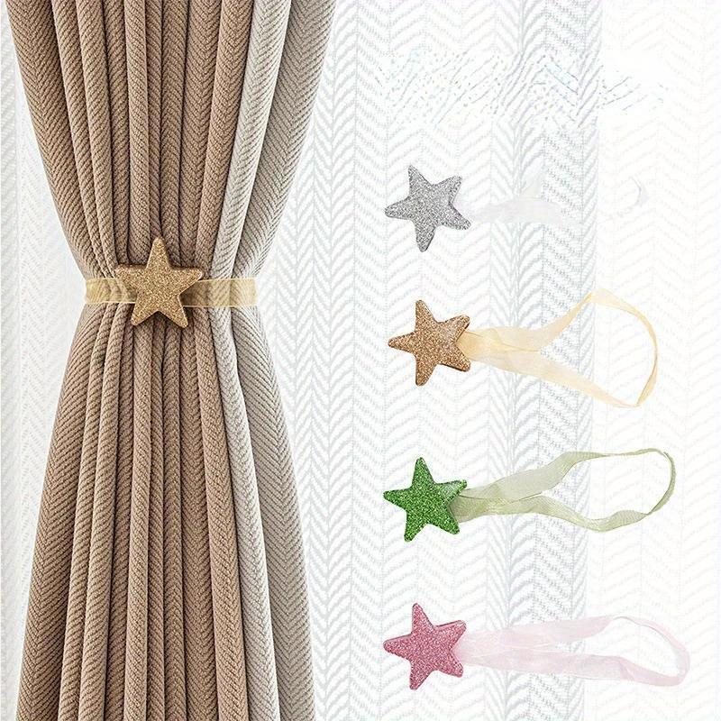 1Pc Magnetic Pentagram Curtain Tie Rope Tieback Accessoires Backs Holdbacks Buckle Clips Holder Home Decor Curtain Ring
