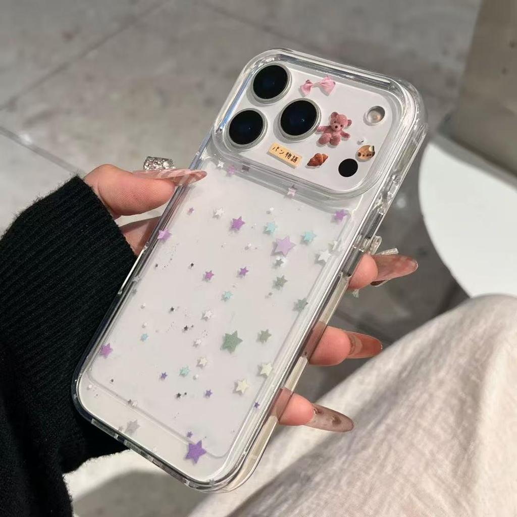 Colorful Stars Transparent Soft Case for Apple iPhone 12-17 Pro Max