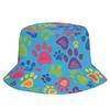 Custom Design Colorful Dog Paw Bucket Hat for Women Men Print On Demand Beach Fisherman Cap Packable Fishing Sun Hats