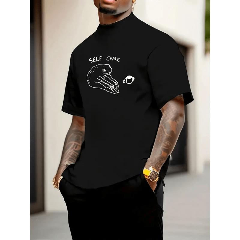 

Men s Printed Round Neck T-Shirt Trendy Loose Fit Versatile Top,Suitable for Outdoor Activities 4XL чорний