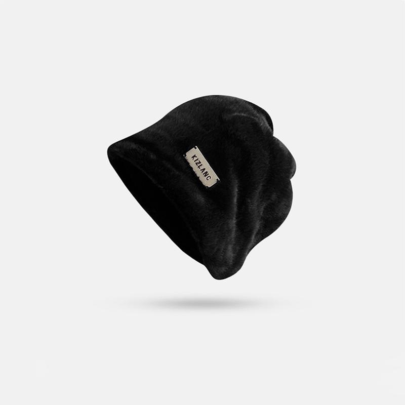 

Женская мешковатая модная шапка-бини с черепом, теплая однотонная, женская, горрос, флисовая шерсть, для улицы, непродуваемая, утепленная, зимняя, плюшевая, шапка-бини чёрный