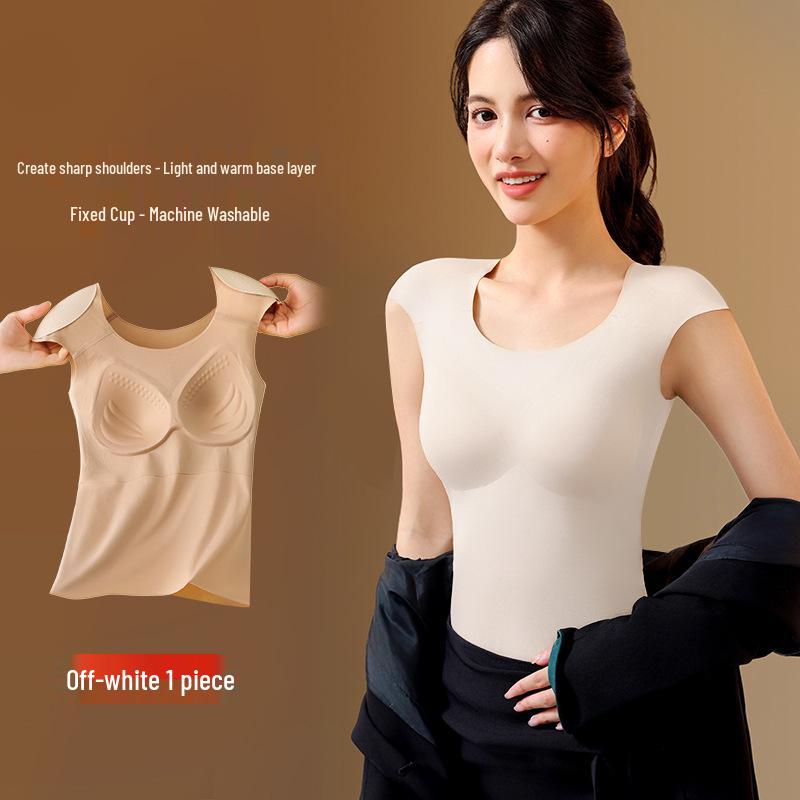 Women s Seamless Padded Shoulder Vest with Chest Pads – Right-Angle Design for Autumn/Winter M