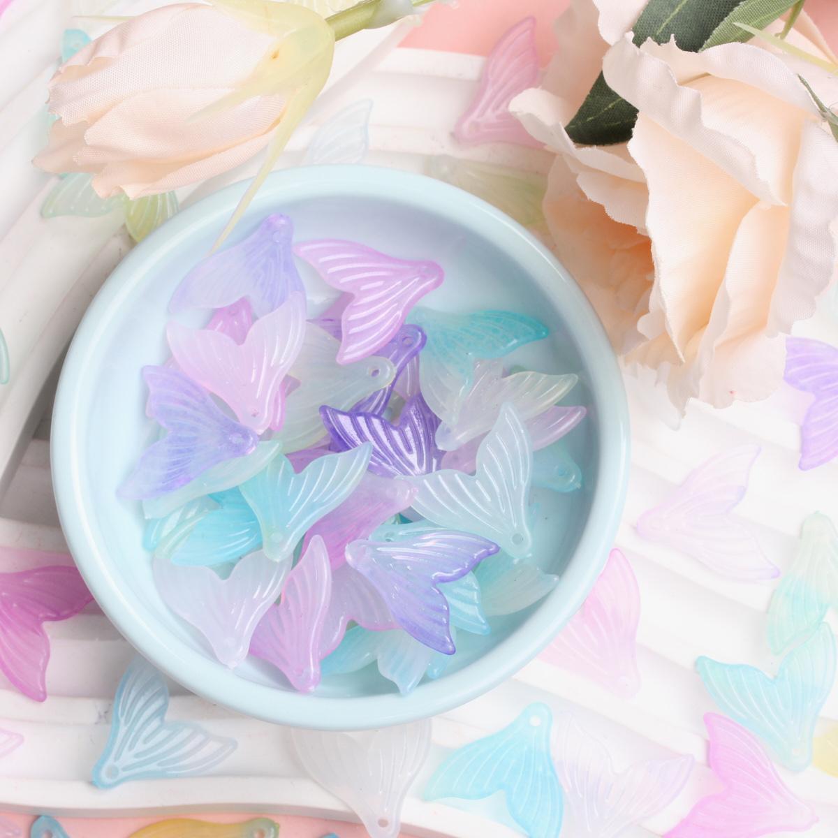 

Бусины двухцветные модные креативные материалы ручной работы 100 шт. DIY ювелирные аксессуары рыбий хвост для изготовления браслетов и ожерелий градиент для дома