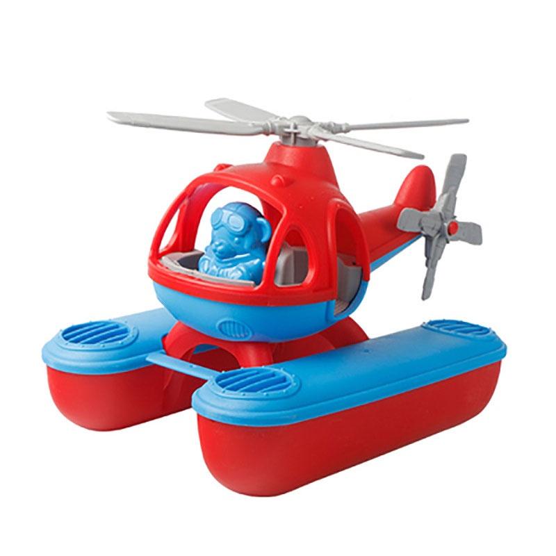 Avión de Juguete Modelo Avión Hélice Espiral de Plástico Dibujos Animados Avión de Playa Caza de la Segunda Guerra Mundial Helicóptero Rojo/Azul