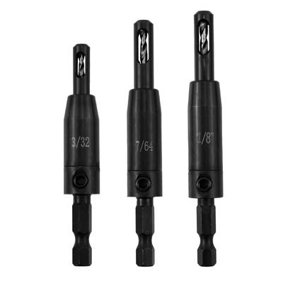 Broca autocentrante surtida para carpintería, broca autocentrante, broca para bisagras, abridor de agujeros 1/8'' 7/64'' 3/32''