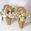 20pcs Kraft Paper Flower Gift Bags For Valentine Wedding