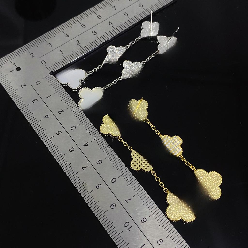 Cercei Exquiziți cu Ciucuri Trifoi cu Patru Frunze Norocos - Declarație de Modă Versatilă