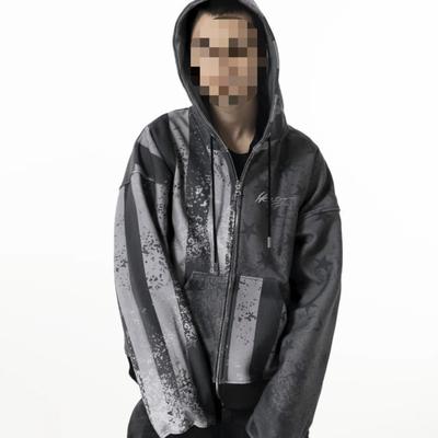 Europäischer und amerikanischer lässiger Y2K-Retro-Oversize-Graffiti-Trend-Paar-Kapuzenpullover