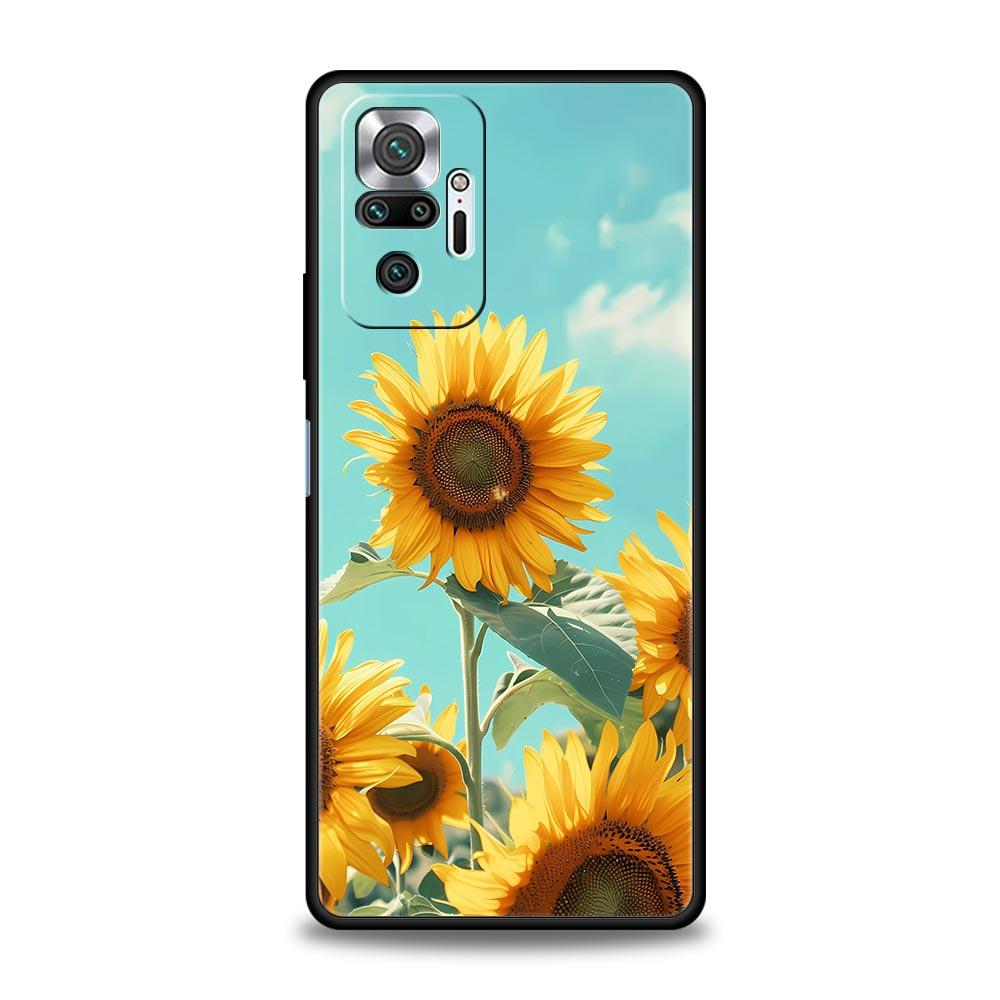 Schöne gelbe Sonnenblumen-Handyhülle für Xiaomi Redmi Note 14 13 12 5G 11 10 Pro Plus 4G 9S 9 14C 13C 12C 10C 9C 9A Weiche Hülle Redmi Note 14 Pro5G