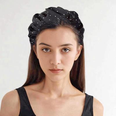 Lystrfac Fascia Imbottita Plissettata con Strass Scrunchy per Capelli da Donna Semplice Cerchietto per Capelli Accessori per Capelli da Donna