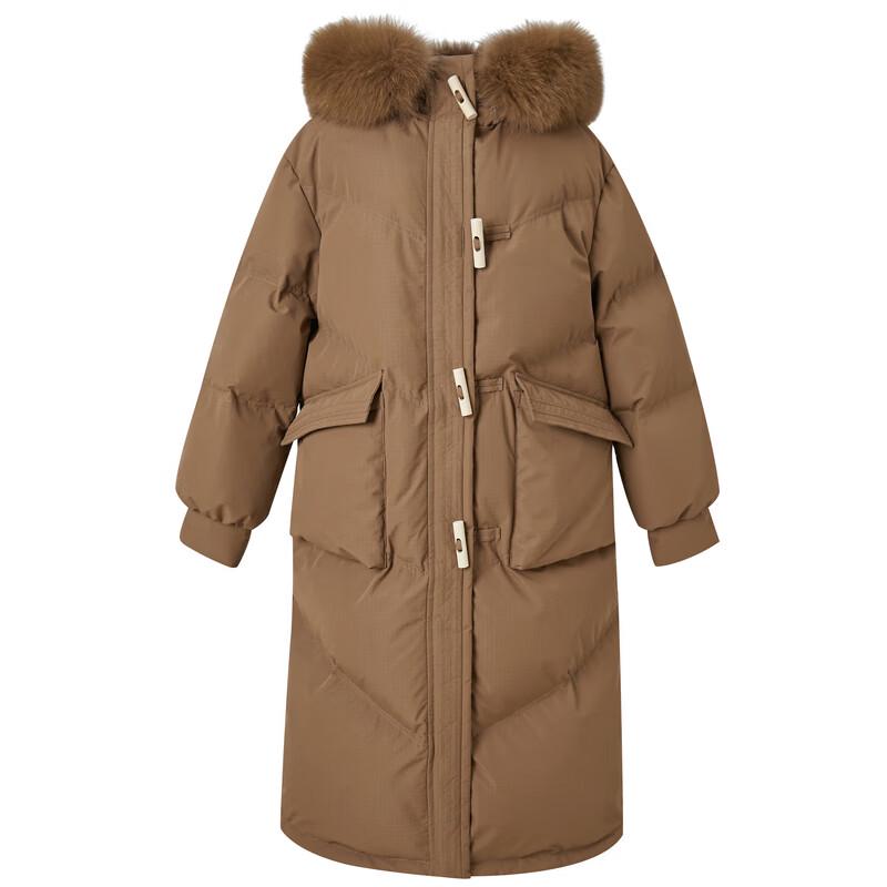 Sancai 2024 Winter Women's Long Fox Fur Collar Duck Down Jacket