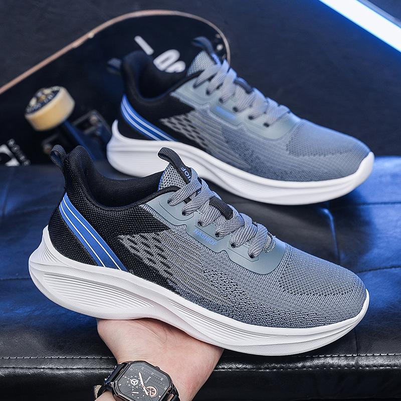 Spring black leather sneakers casual running sneakers