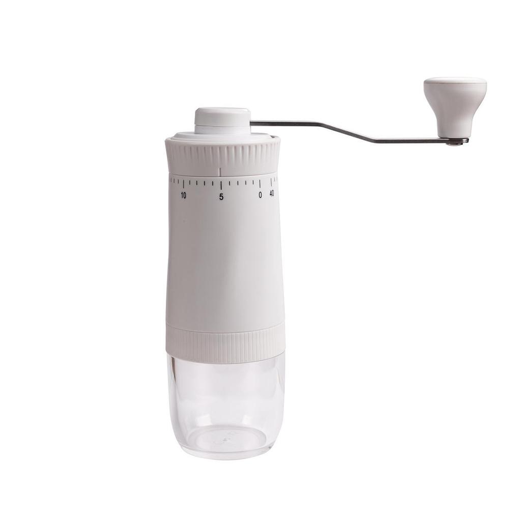 Stainless Steel Hand-Crank Coffee Grinder with Glass Hopper & Adjustable Multi-Gear Control