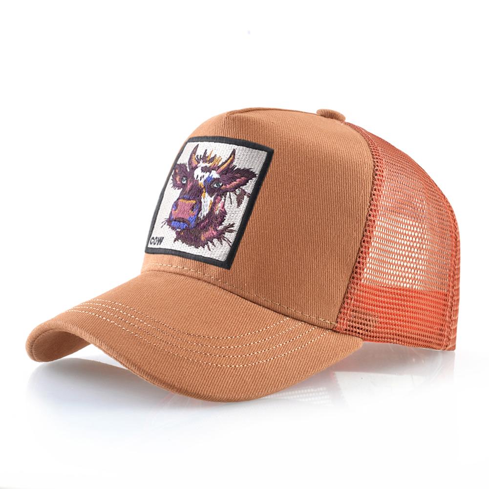Atmungsaktive Mesh Baseball Cap Männer Neue Mode Trucker Caps Frauen Snapback Hip Hop Knochen Casquette Mit Kuh Patch Vier Saison hüte