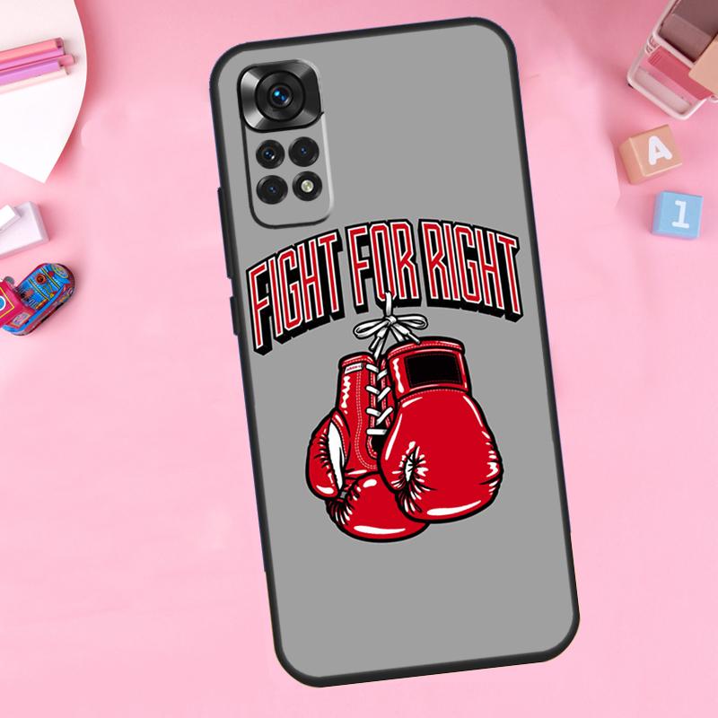 Boxing Gloves For Xiaomi Redmi Note 14 10 11 12 13 15 Pro Plus Phone Case For Redmi 15C 14C 10C 12C 13C 15