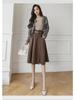 French Style Woolen A-Line Skirt for Women - Mid-Length, High Waist, Autumn/Winter