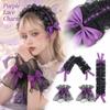 Purple Lace Hair Headbands Set, Narrow Cute Decorative Headbands for Stage Performance, Hair Accessories for Women and Girls