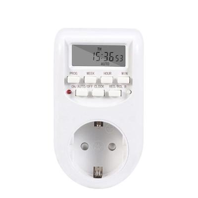 EU Stecker Zeitschaltuhr Energiesparend Einstellbar Digitaler Küchentimer Steckdose Woche Stunde Programmierbare Zeitschaltsteckdose