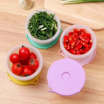 1/4 Pcs Condiments Crisper Refrigerator Chopped Green Onion Storage Box Scallion Ginger And Garlic Drainage Fresh-Keeping Box