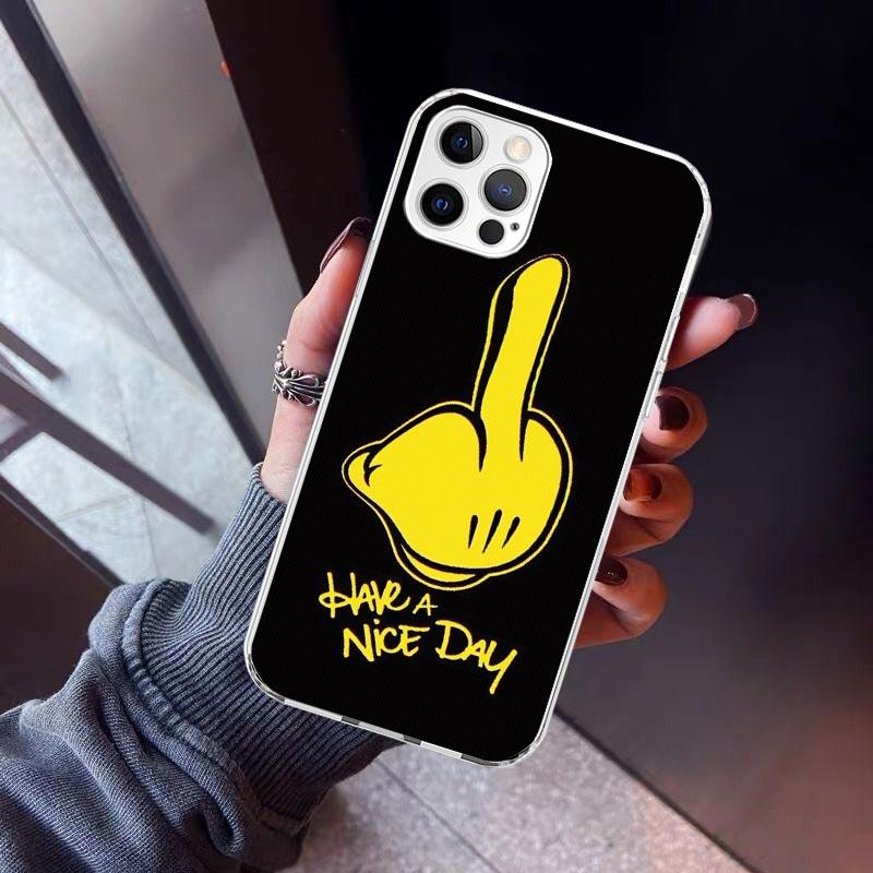 Middle Finger Phone Case For iPhone 17 Air 16 15 Pro Max 14 Plus 13 Mini 12 11 Cover 7 8 SE Silicone Shell Print Fundas 17 Air 1