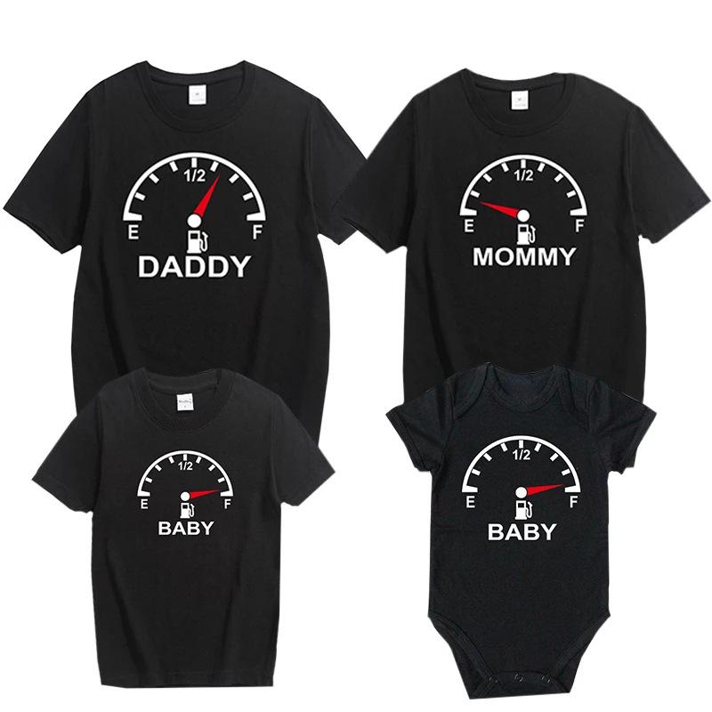 Funny Oil Gauge Parent-Child T-Shirt - Father-Son Matching Outfit