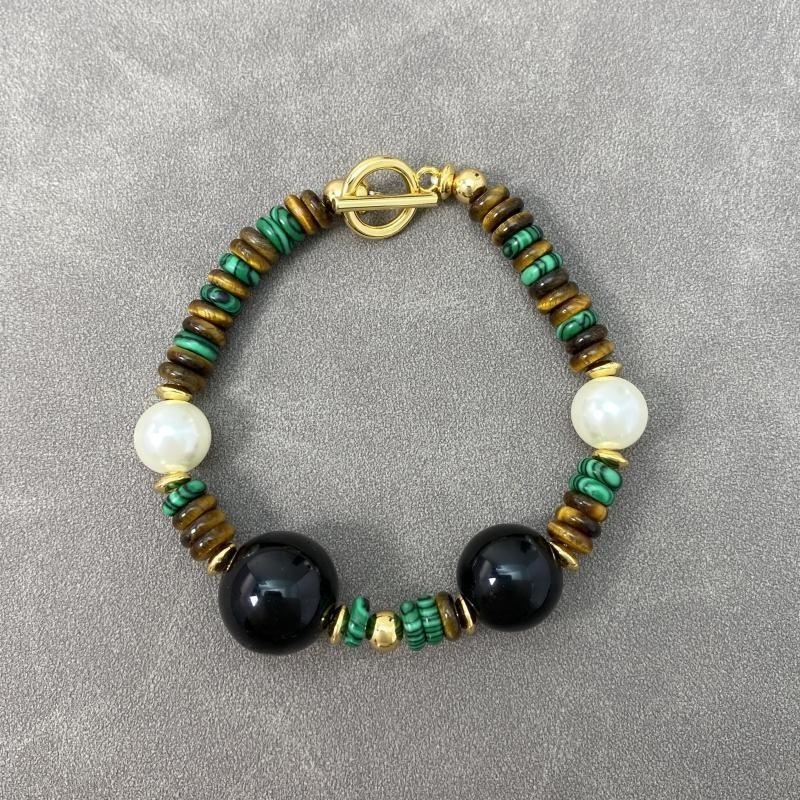 

Винтажный чокер на ключицу премиум-класса: Ожерелье из черного агата, жемчуга, малахита, тигрового глаза