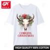 Cowgirl Christmas Skull Holiday Tshirt Unisex Pure Cotton Leisure TShirt Unisex Tee Shirt Classic Short Sleeve Tops Graphic Printed