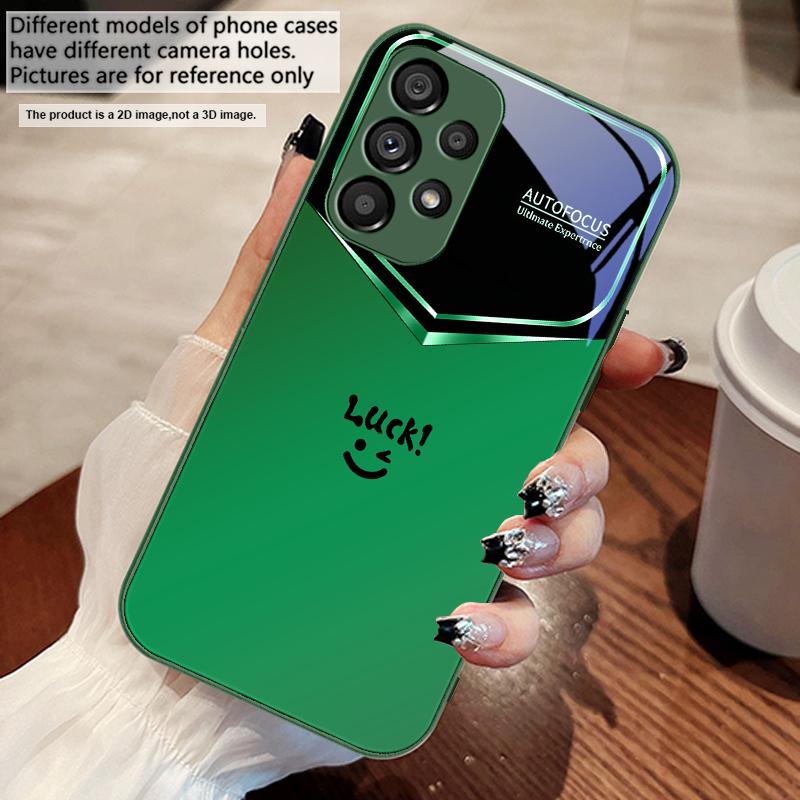 Light Purple Happiness For Samsung S 25 S25 Edge S25Ultra S8 9 S10 20 U Ltra S21 Pro S22 Plus S23 FE S24 Ultra Glass Phone Case