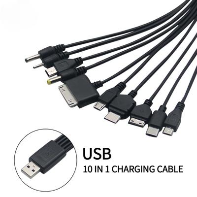 Universal Mobile Phone Charger Adapter Plug 10 In 1 Usb Data Cable Charging Cable Suitable For Xiaomi Huawei Samsung
