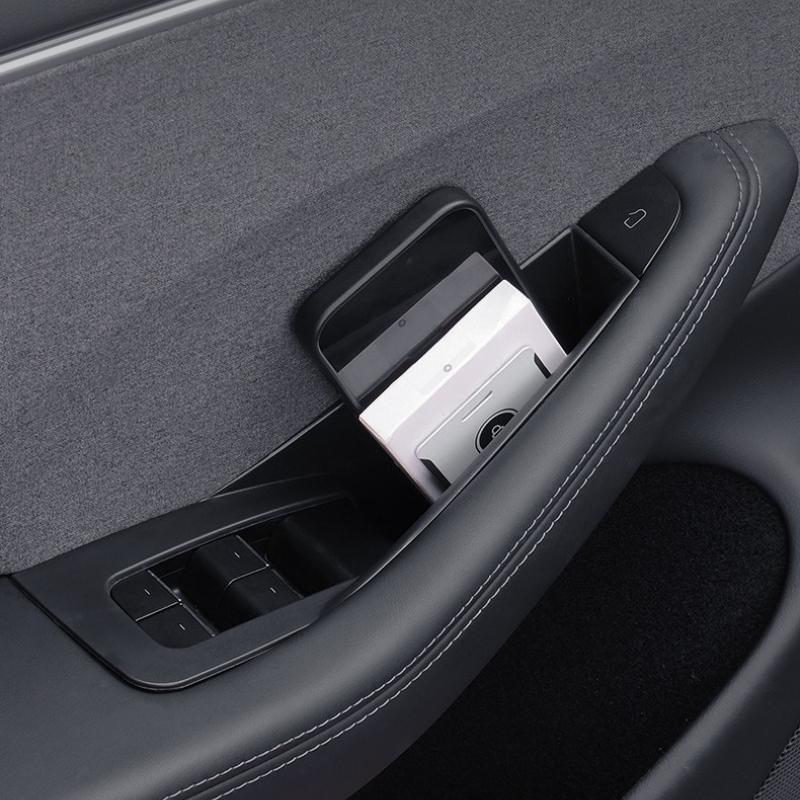 For Tesla Model Y Juniper 2025 Model 3+ Highland Car Door Handle Storage Box Inner Handle All-inclusive Organizer Container Tray